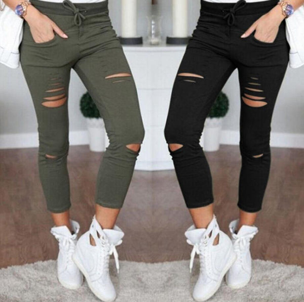 Stretch Ripped Jeans. - Meyar