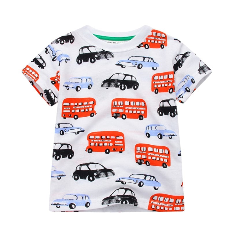 New 2018 Boy's T Shirt Popular Style Cotton Short-sleeved T-shirt Printing Children's Cartoon Gray Kids Boys Child's Clothes - Meyar