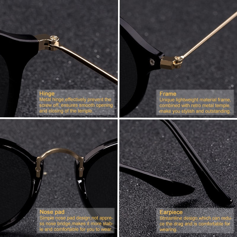 New Arrival Round Sunglasses coating Retro Men women Brand Designer Sunglasses Vintage mirrored glasses - Meyar