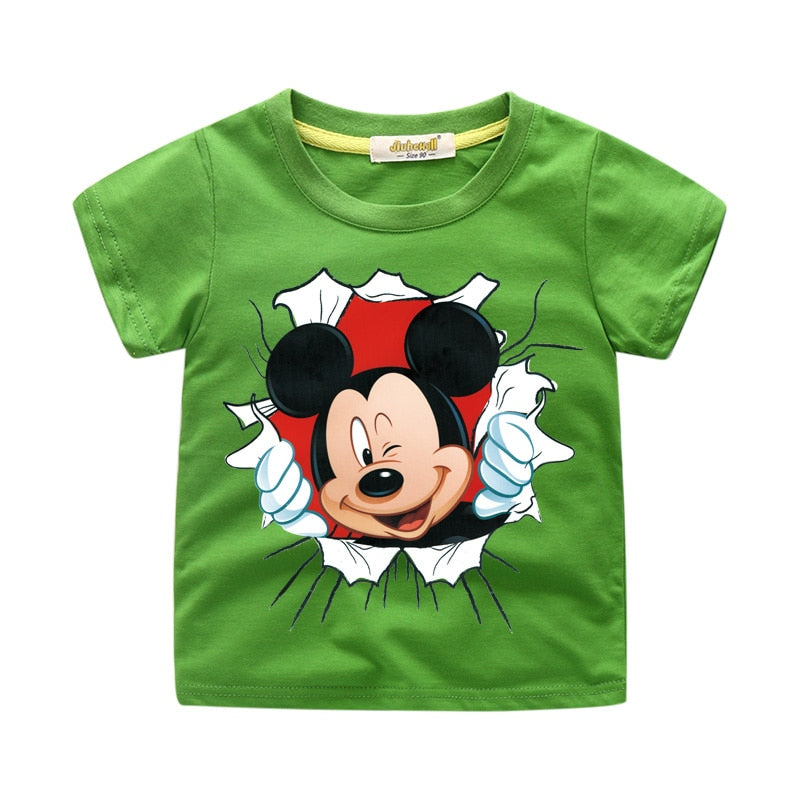 New Arrivals Children Cartoon Mickey Print T-shirt Boy Girl 3D Funny Tee Tops Clothes For Kids Summer Short Tshirt Costume WJ064 - Meyar