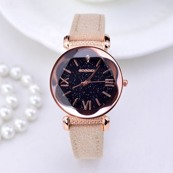 New Fashion Gogoey Brand Rose Gold Leather Watches Women ladies casual dress quartz wristwatch reloj mujer go4417 - Meyar