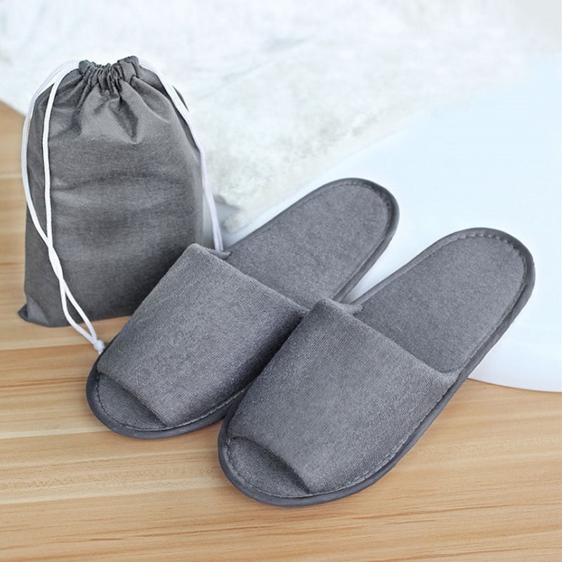 New Simple Slippers Men Women Hotel Travel Spa Portable Folding House Disposable Home Guest Indoor Slippers Big Size Shoes O2149 - Meyar