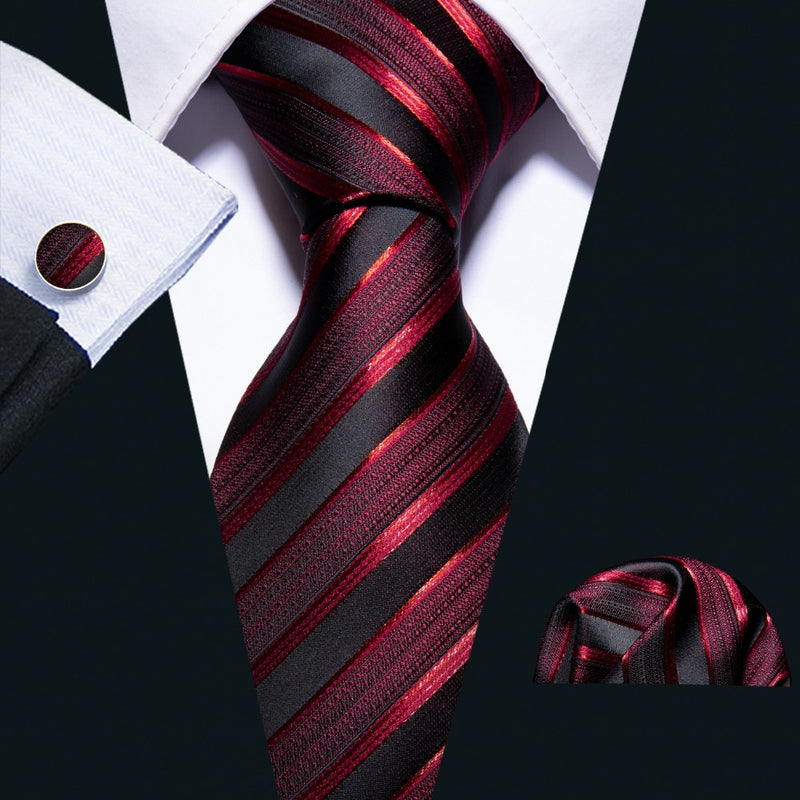 New Wedding Men Tie Red Striped Fashion Designer Ties For Men Business 8.5cm Dropshiiping Barry.Wang Groom Tie Kravat FA-5022 - Meyar
