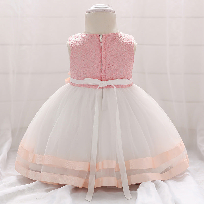 New born girls dress 2018 summer Lace tulle flower party 1st birthday dresses for baby girls clothes vestidos infant tutu gowns - Meyar