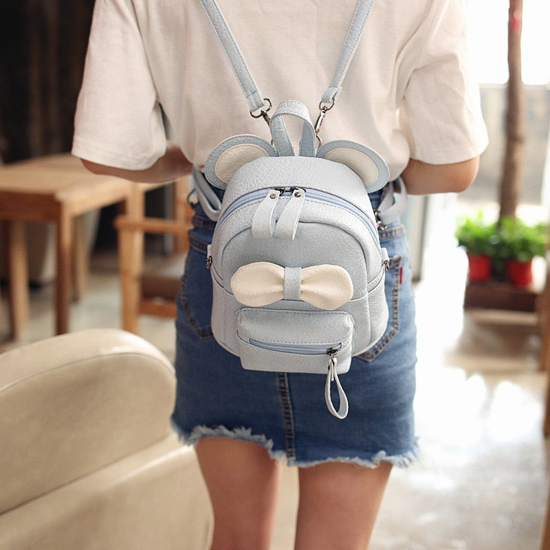 New girl shoulder bag Cartoon backpack dual-use small Diagonal School bag children cute bow small backpack mochilas escolares - Meyar