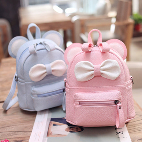 New girl shoulder bag Cartoon backpack dual-use small Diagonal School bag children cute bow small backpack mochilas escolares - Meyar