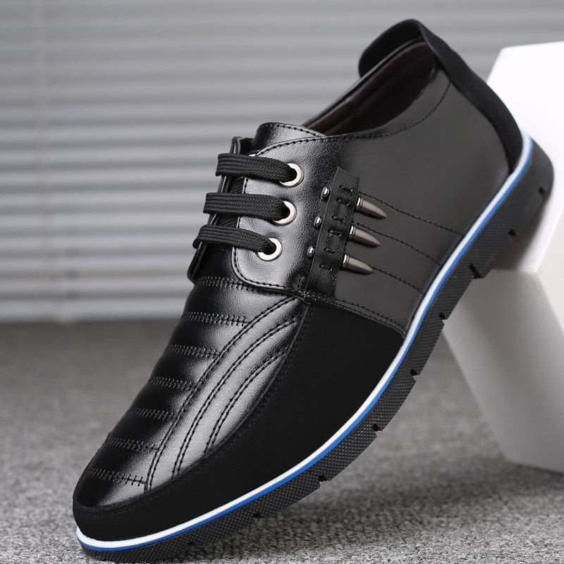 QWEDF Men genuine leather shoes High Quality Elastic band Fashion design Solid Tenacity Comfortable Men's shoes big sizes ZY-251 - Meyar