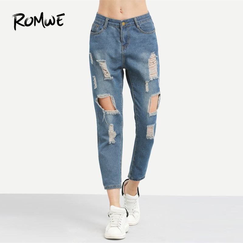 Blue Ripped Jeans - Meyar