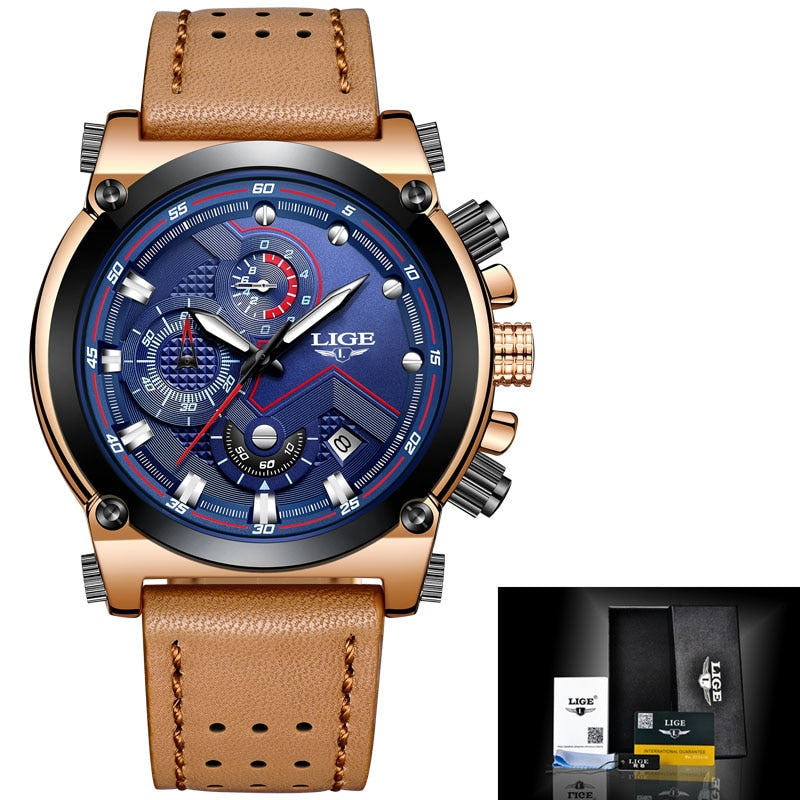 Reloje 2018 LIGE Men Watch Male Leather Automatic date Quartz Watches Mens Luxury Brand Waterproof Sport Clock Relogio Masculino - Meyar