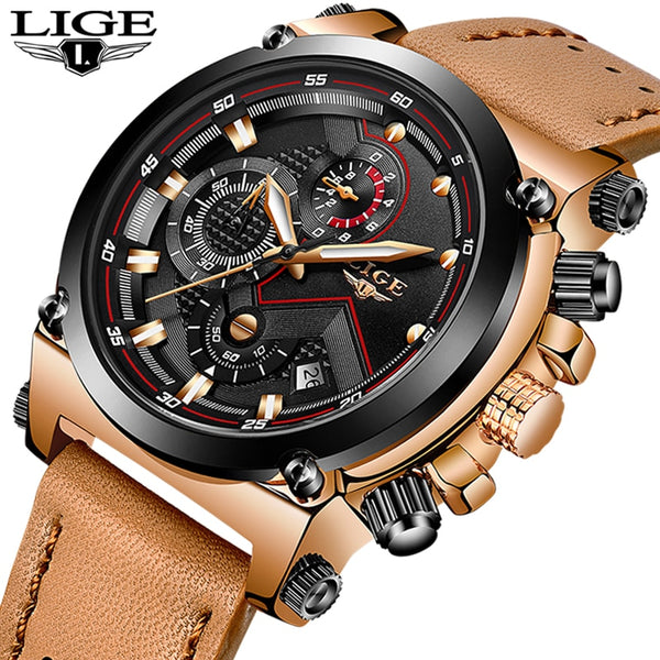 Reloje 2018 LIGE Men Watch Male Leather Automatic date Quartz Watches Mens Luxury Brand Waterproof Sport Clock Relogio Masculino - Meyar