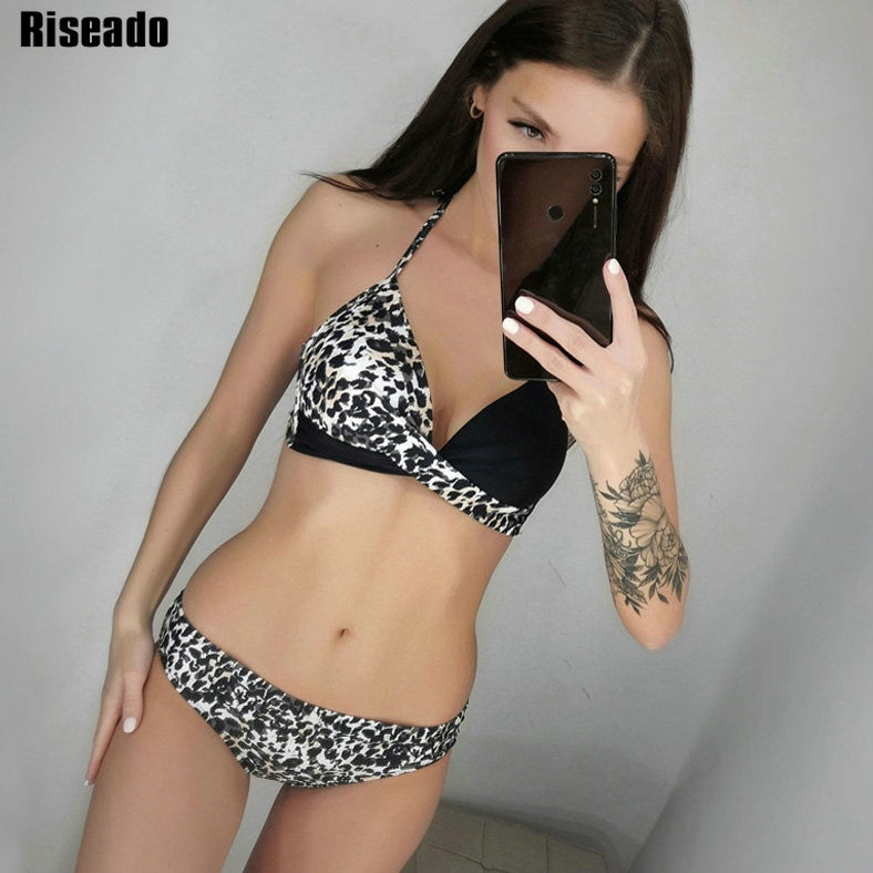 Sexy  biquini Leaf Print Beach Wear Bikini 2020