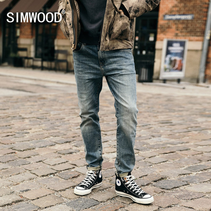 SIMWOOD 2019 New Jeans Men Classical Jean High Quality Straight Leg Male Casual Pants Plus Size Cotton Denim Trousers  180348 - Meyar