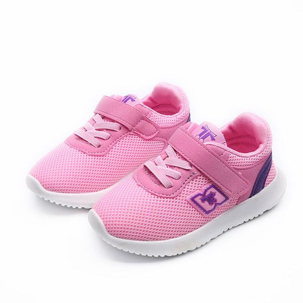 SKHEK Kids Shoes for Boys Girl Children Casual Sneakers Baby Girl Air Mesh Breathable Soft Running Sports Shoe Pink Silver - Meyar
