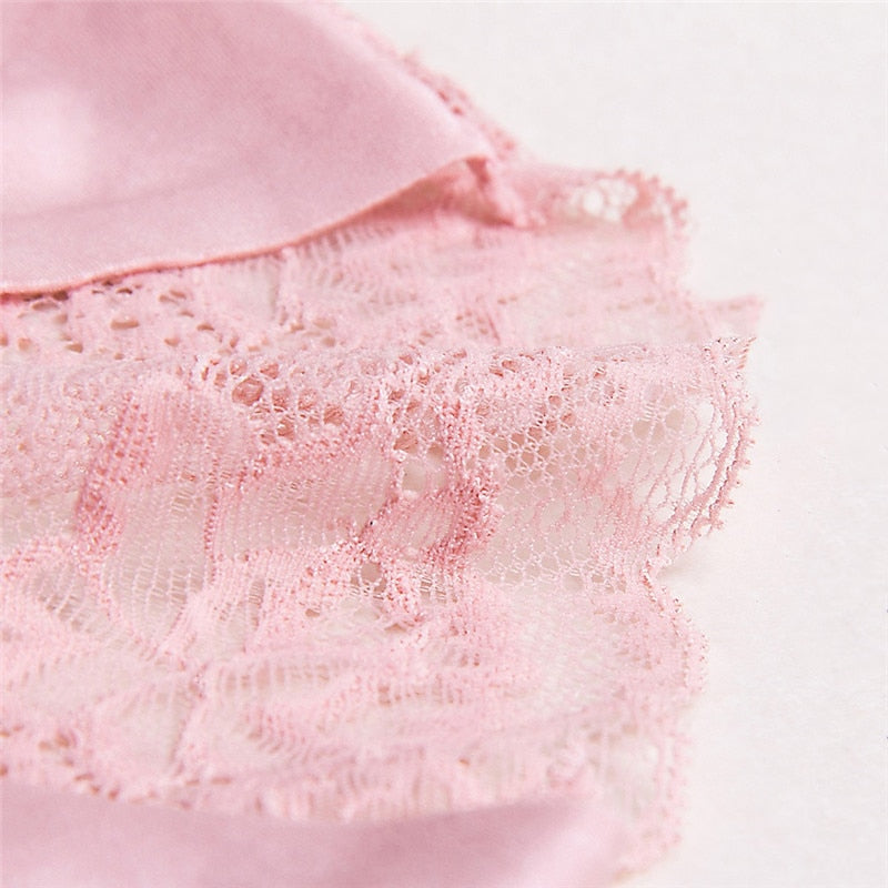 Sexy Lace Panties Seamless Women Underwear Briefs Nylon Silk for Ladies Bikini Cotton Transparent Lingerie DULASI 3 pcs set - Meyar