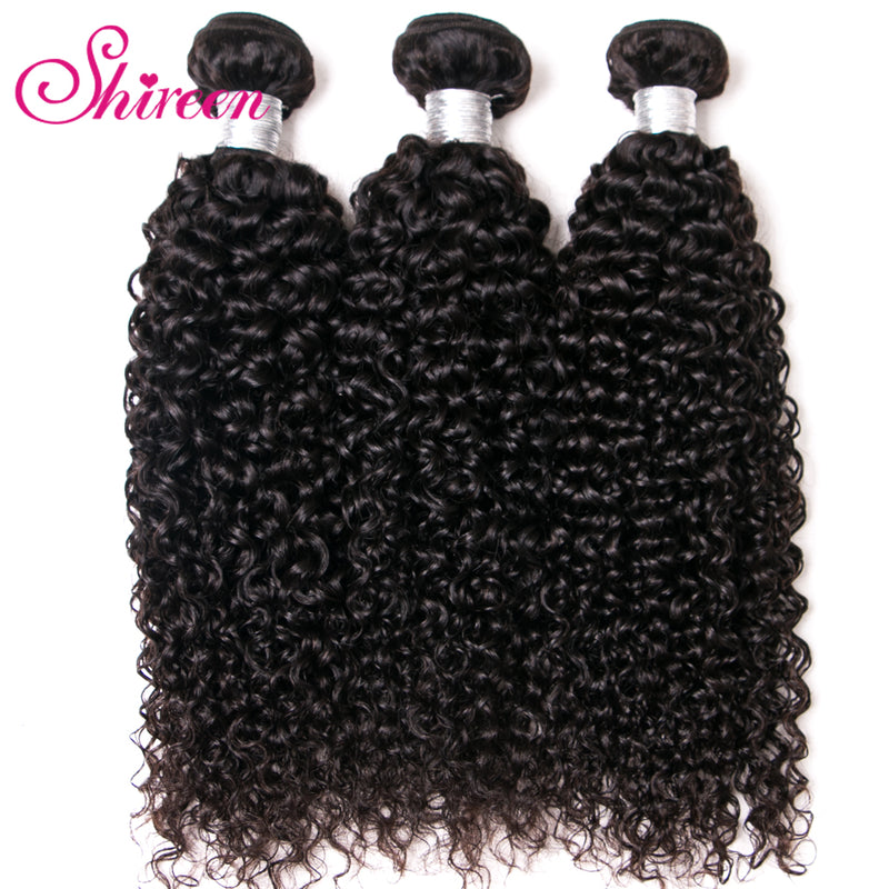 Shireen Malaysian Afro Kinky Curly Hair Bundles 4 Bundle Deals Natural Color 100% Curly Weave Extensions Remy Human Hair Bundles - Meyar
