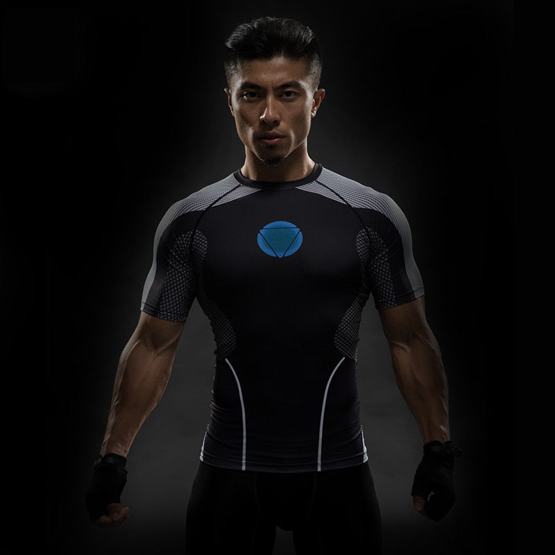 Short Sleeve 3D T Shirt Men T-Shirt Male Crossfit Tee Captain America Superman tshirt Men Fitness Compression Shirt Punisher MMA - Meyar