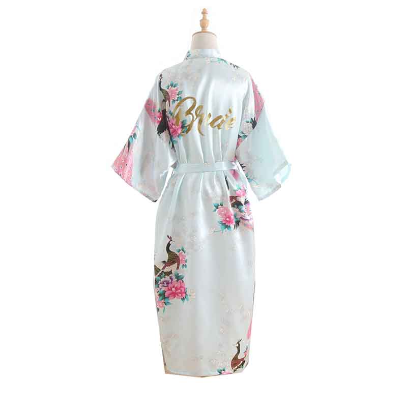 Silk Bridesmaid Bride Robe Maid Of Honor Robe Mother Of The Robes Women Satin Wedding Kimono Sexy Nightgown Dress Woman Bathrobe - Meyar