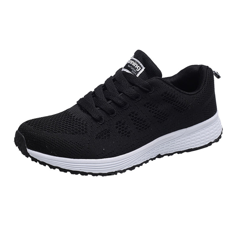 Sneakers Women Sport Shoes Lace-Up Beginner Rubber Fashion Mesh Round Cross Straps Flat Sneakers Running Shoes Casual Shoes - Meyar