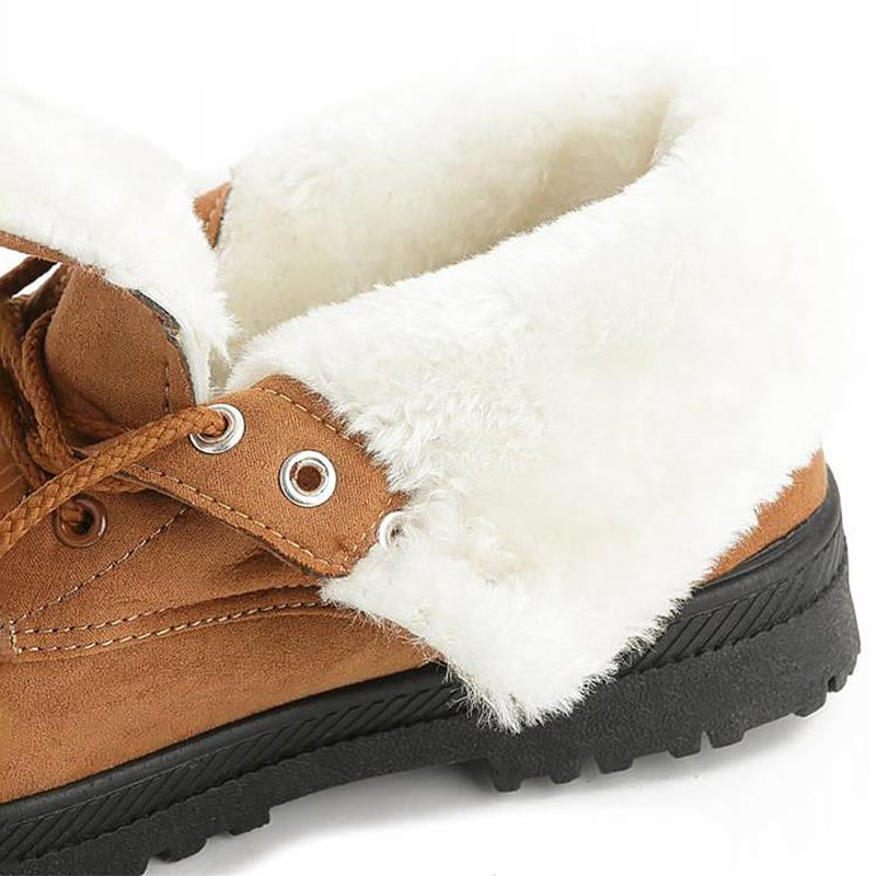 Snow boots 2018 classic heels suede women winter boots warm fur plush Insole ankle boots women shoes hot lace-up shoes woman - Meyar