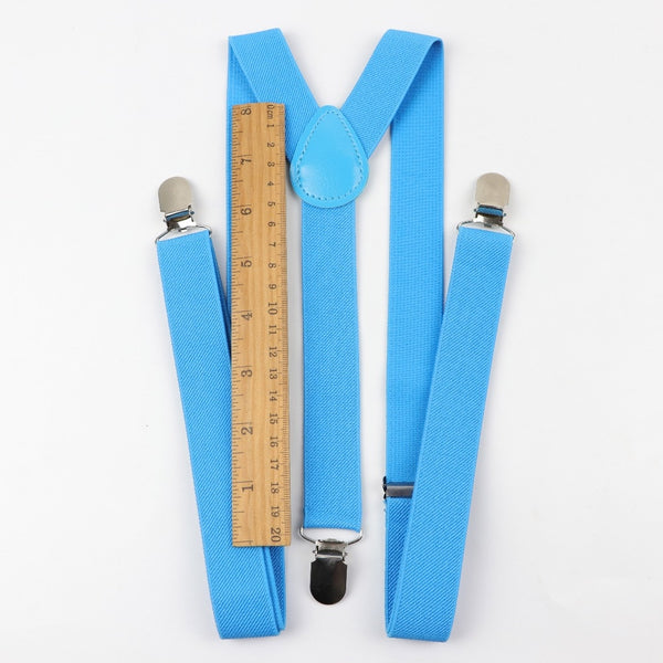 Soild Color Man's Belt Polyester Bowtie Set Men Women Suspenders Polyester Y-Back Braces Two Colors Bow Tie Adjustable Elastic - Meyar