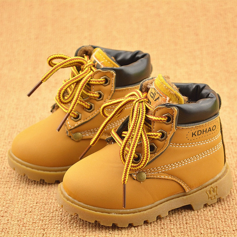 Spring Autumn Winter Children Sneakers Martin Boots Kids Shoes Boys Girls Snow Boots Casual Shoes Girls Boys Plush Fashion Boots - Meyar