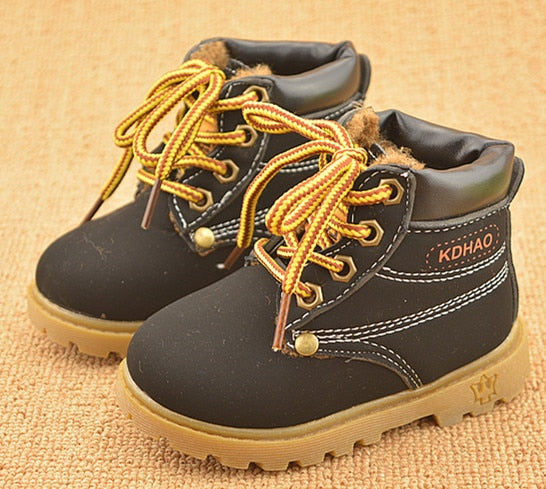 Spring Autumn Winter Children Sneakers Martin Boots Kids Shoes Boys Girls Snow Boots Casual Shoes Girls Boys Plush Fashion Boots - Meyar