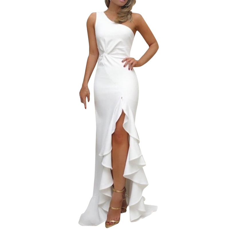Summer Party Dress Sexy Women Maxi Dress One Shoulder Sleeveless Bandage Dresses Woman Party Night Women Clothes 2019 - Meyar
