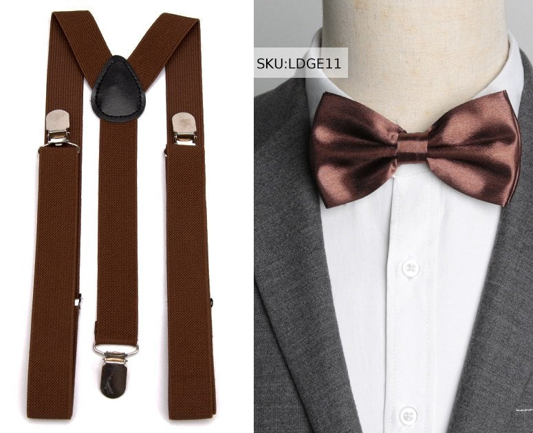 Suspenders Bow Tie Set Men Fashion Suspensorio for Man Boy Women Bowtie Braces Trousers Tirantes Wedding Leisure Shirt Stays - Meyar