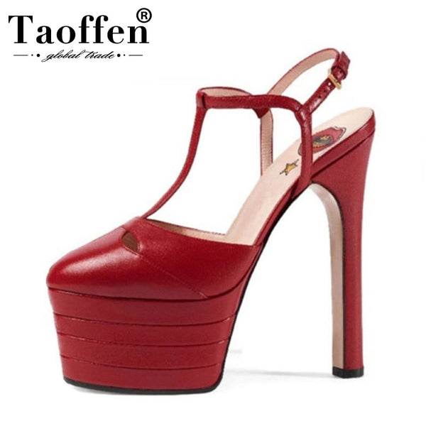 TAOFFEN 16 Colors size 33-42 Rivets Women Summer Shoes Woman's Super High Heels Sandals Platform Party Wedding Shoes Footwear - Meyar