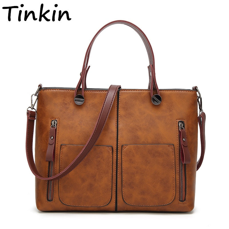 Tinkin Vintage  Women Shoulder Bag Female Causal Totes for Daily Shopping All-Purpose High Quality Dames Handbag - Meyar