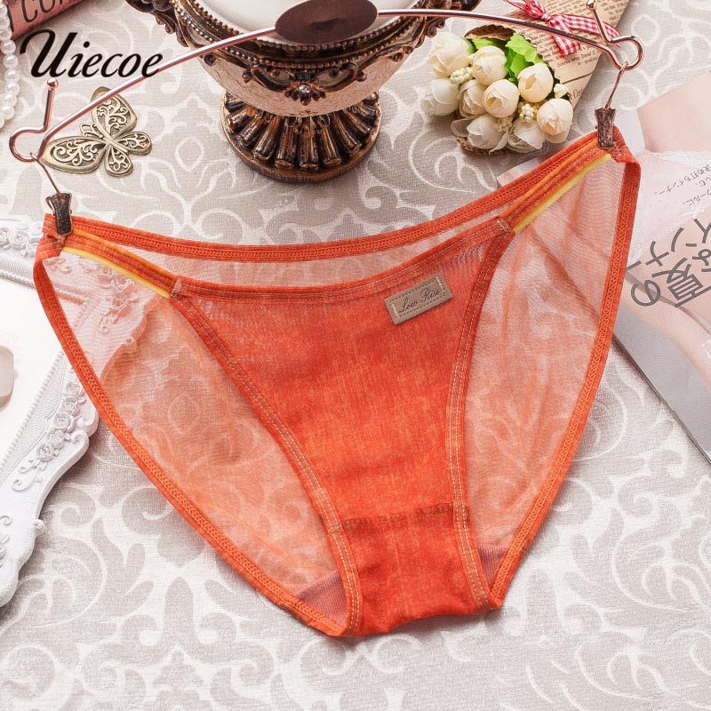 UIECOE Women Net yarn Elastic Cowboy Lace Girl Briefs Transparent Sexy Female Panties 2017 Breathable Underwear for Young women - Meyar
