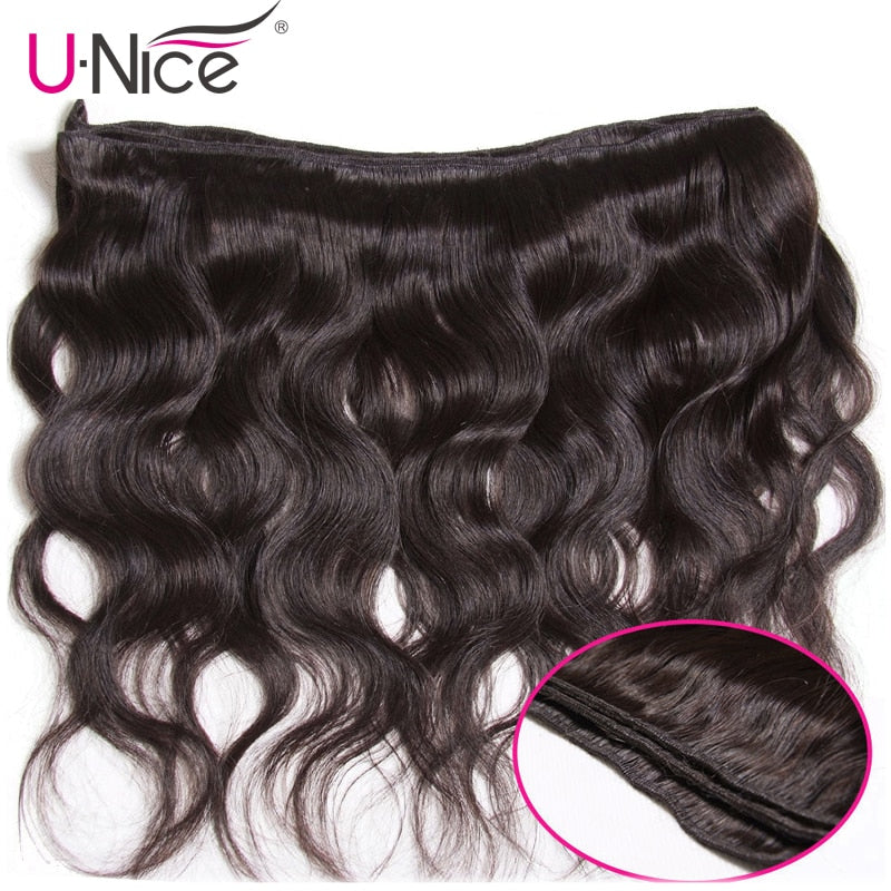 UNICE HAIR Brazilian Body Wave Hair Weave Bundles Natural Color 100% Human Hair weaving 1/3 Piece 8-30inch Remy Hair Extension - Meyar