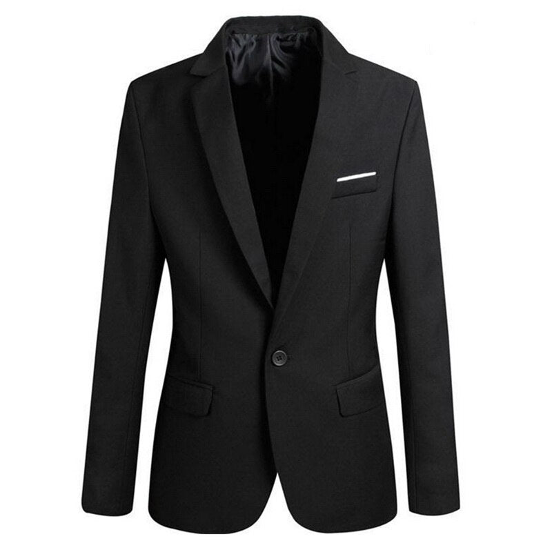 VERTVIE Thin Brand Men Suit Fashion Solid Suit Casual Slim Fit 2 Pieces Mens Wedding Suits Jackets Male Small Asian Size - Meyar