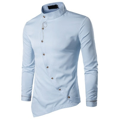 VISADA JAUNA 2018 New Men's Fashion Cotton Long Sleeved Shirt - Meyar