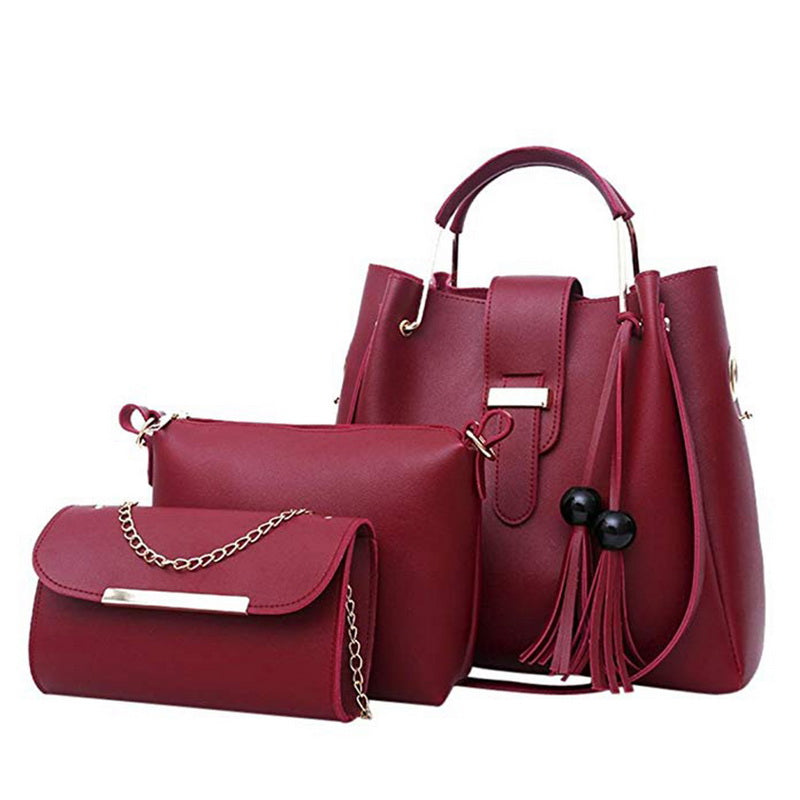 Women 3Pcs/Set Handbags PU Leather. - Meyar