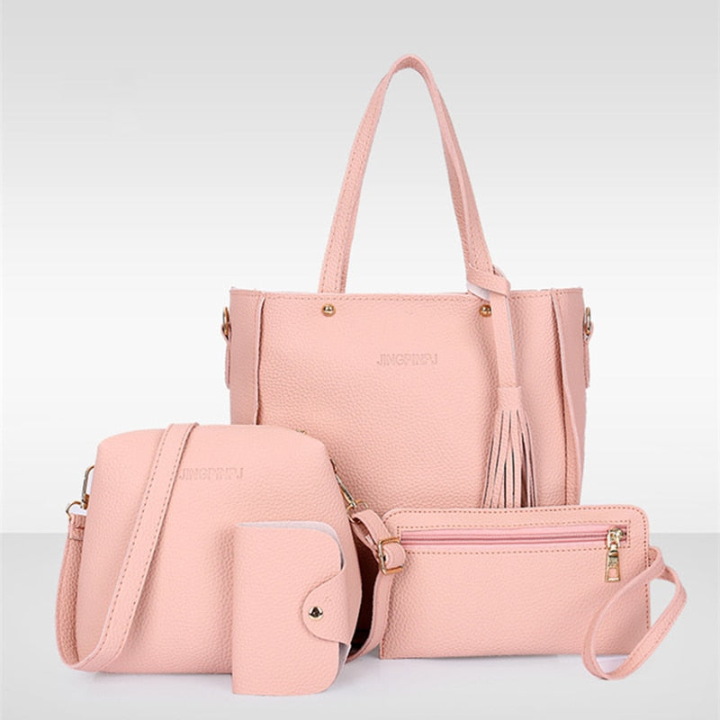 Copy of Copy of Women Bag Set Top-Handle Big Capacity Female Tassel Handbag Fashion Shoulder Bag Purse Ladies PU Leather Crossbody Bag - Meyar