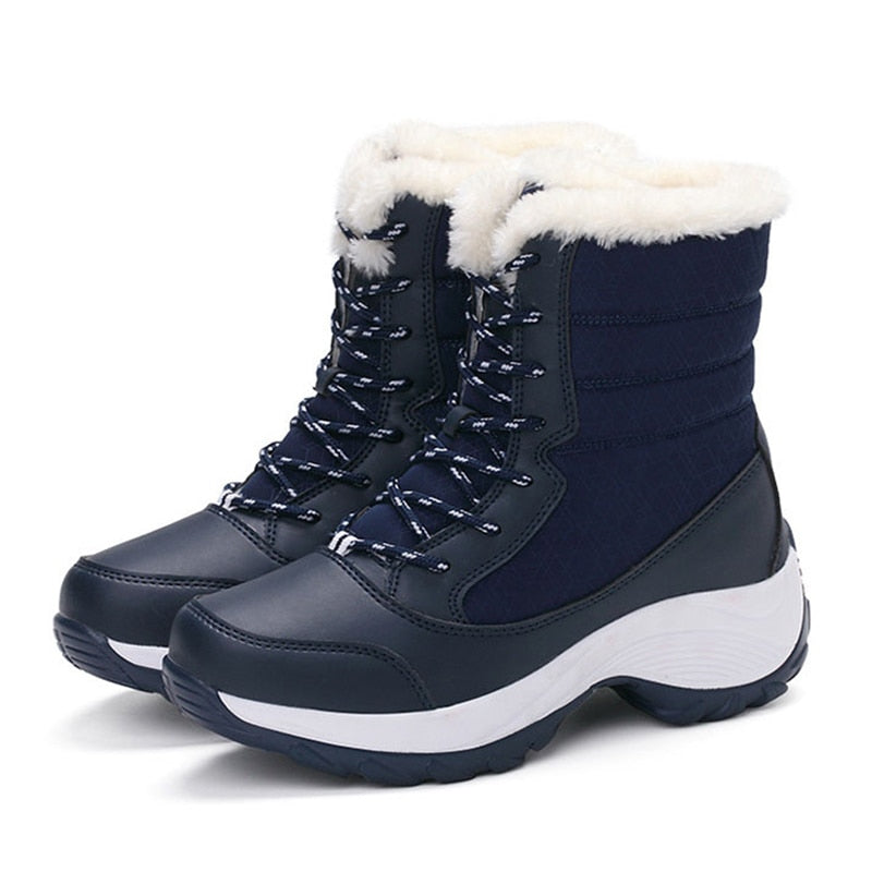 Women Boots Waterproof Winter Shoes Women Snow Boots Platform Keep Warm Ankle Winter Boots With Thick Fur Heels Botas Mujer 2018 - Meyar