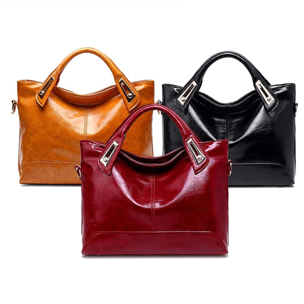 Women Oil Wax Leather Handbags. - Meyar