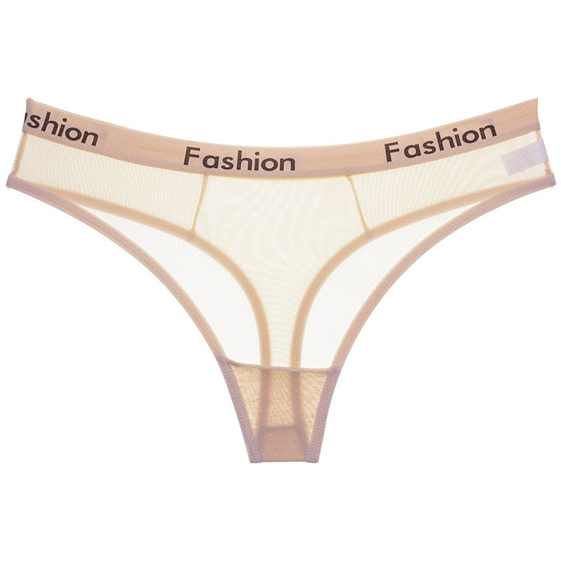 Wrap Design Sexy Ladies Cotton Mesh Transparent Panties Thongs String lingerie Fashion Low-Rise Women Underwear Seamless Briefs - Meyar
