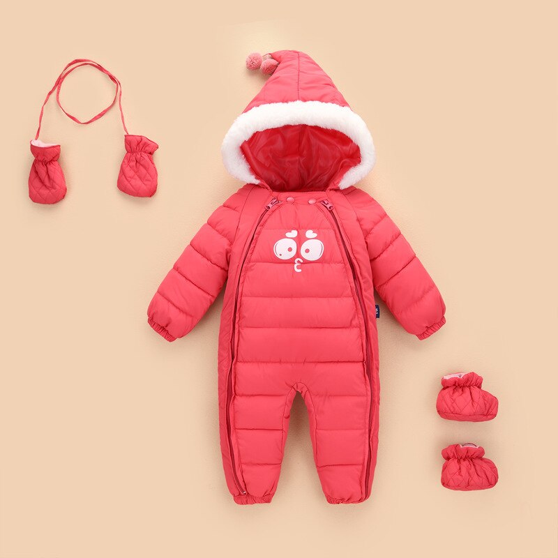 new born Kids Down Cotton Jumpsuit Newborn Winter Thick Boys Overalls Baby girl onesie clothes Snowsuit Infant Jacket Footies - Meyar